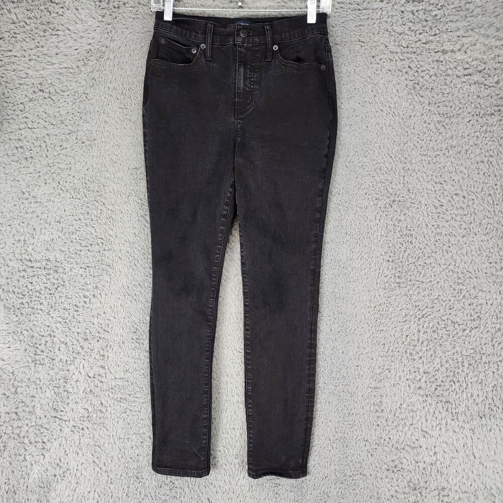 Crew Jeans Womens 26 Black Stretch Curvy 10 High Rise Skinny